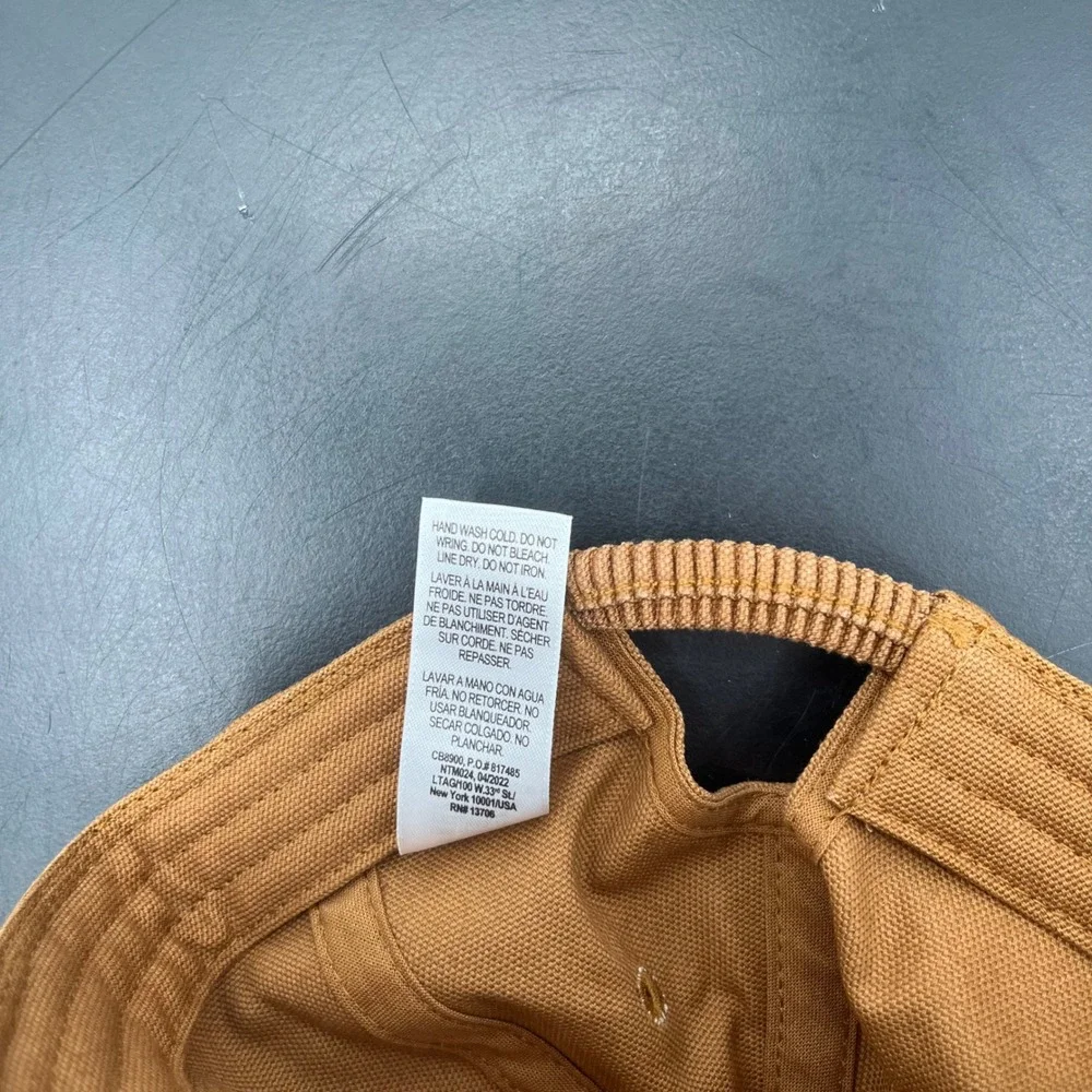 Carhartt Canvas Hat Infant One Size Brown NWT Logo Patch Elastic Back AH8900